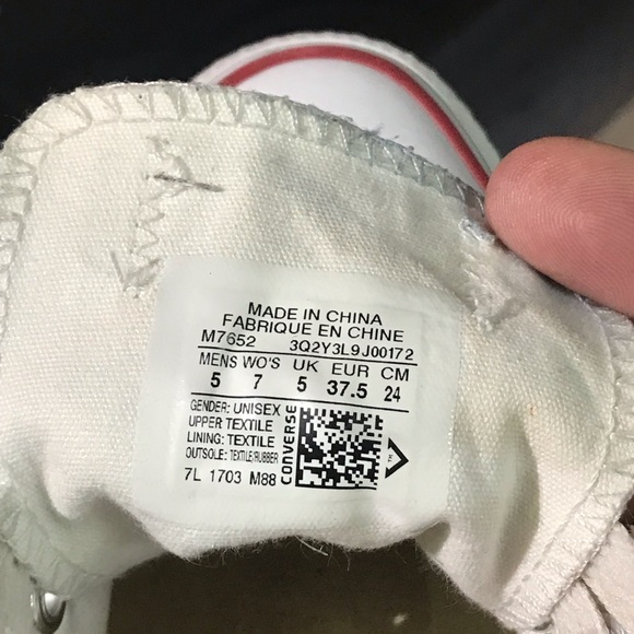 Converse All-Star Size 5 White Good Condition - Picture 5 of 5